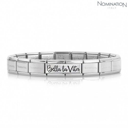 노미네이션 팔찌 BELLA LA VITA (벨라라비타) Composable Bracelet with double link in stainless steel 339127/20