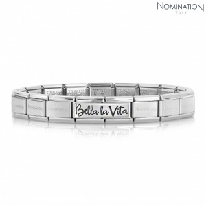 노미네이션 팔찌 BELLA LA VITA (벨라라비타) Composable Bracelet with double link in stainless steel 339127/20