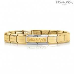 노미네이션 팔찌 BELLA LA VITA (벨라라비타) Composable Bracelet with double link in yellow Gold 039284/20