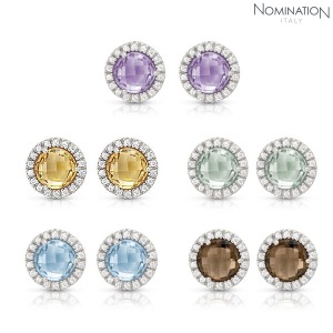 노미네이션 귀걸이 SOFIA (소피아) LOBO sterling silver earrings with semi-precious gemstones 142330(택1)