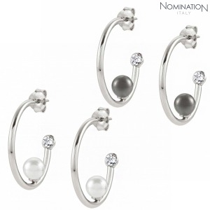 노미네이션 귀걸이 BELLA (벨라) earrings 925 silver with moonlight half circle (hoop) 146615(택1)