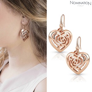 노미네이션 귀걸이 ROSEBLUSH (로즈블러쉬) earrings in copper and brass (Big Fish Hook) (Rose Gold) 131407/011