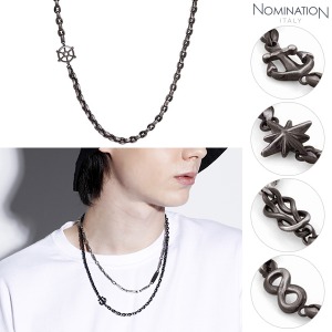 노미네이션 목걸이 ATLANTE (아틀란테) necklace in stainless steel and black PVD Vintage effect finish 027503(택1)