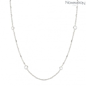 노미네이션 목걸이 BELLA DETAILS (벨라디테일스) necklace 925 Silver and CZ (Mixed Chain) 146686/034