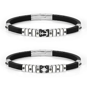 노미네이션 팔찌 CITY (시티) bracelet in steel and rubber 028813 (택1)